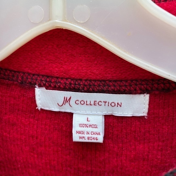 JM Collection Zebra Red Print Wool Jacket Size Medium - Picture 4 of 5